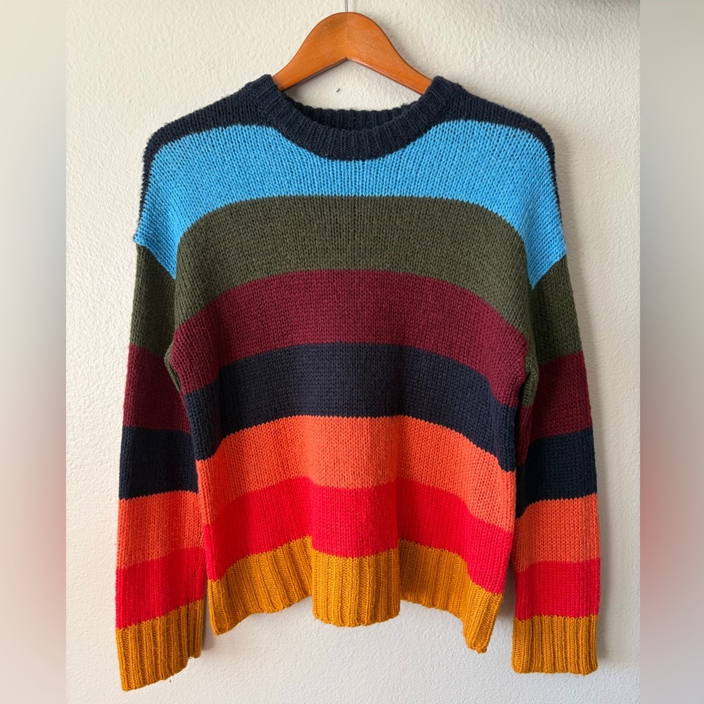 Urban Outfitters Benny Stripe Boyfriend Oversized Sweater Women Extra Small XS